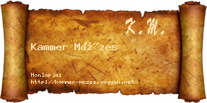 Kammer Mózes névjegykártya