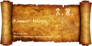 Kammer Mózes névjegykártya